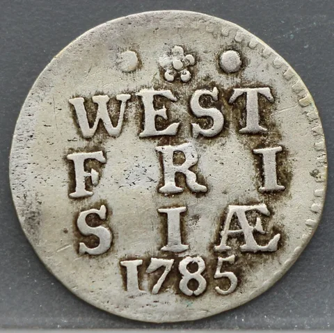 2 Stuiver 1785 — Dubbele Wapenstuiver West Friesland Zilver