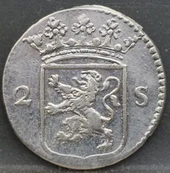 2 Stuiver 1785 Utrecht — Dubbele Wapenstuiver achterzijde