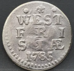 2 Stuiver 1785 West-Friesland Zilver voorzijde