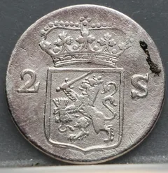 2 Stuiver 1786 – Dubbele Wapenstuiver Gelderland achterzijde