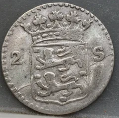 2 Stuiver 1786 West-Friesland — Dubbele Wapenstuiver achterzijde, Zilver