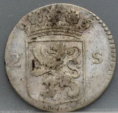 2 Stuiver 1787 — Dubbele Wapenstuiver Holland achterzijde