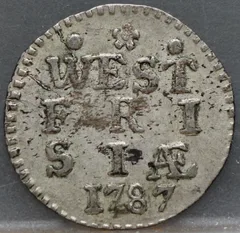 2 Stuiver 1787 West-Friesland — Zilver voorzijde