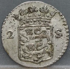 2 Stuiver 1787 West-Friesland — Zilver achterzijde