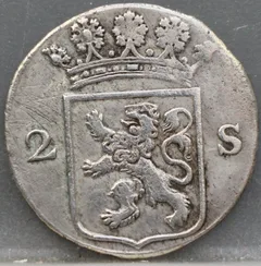 2 Stuiver 1788 — Dubbele Wapenstuiver Holland achterzijde