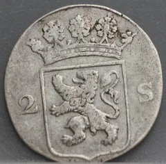 2 Stuiver 1788 Holland — Dubbele Wapenstuiver achterzijde