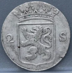2 Stuiver 1789 — Dubbele Wapenstuiver Holland achterzijde