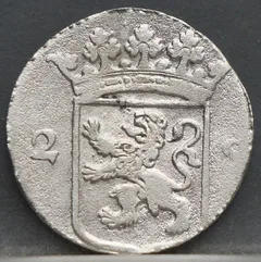 2 Stuiver 1789 — Dubbele Wapenstuiver Utrecht achterzijde