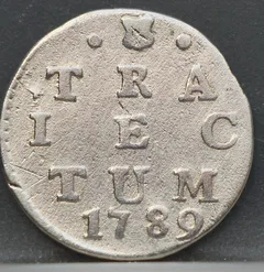 2 Stuiver 1789 Utrecht — Dubbele Wapenstuiver voorzijde