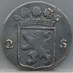 2 Stuiver 1790 Holland achterzijde