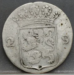 2 Stuiver 1790 Holland — Dubbele Wapenstuiver achterzijde