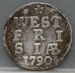 2 Stuiver 1790 West-Friesland — Zilver voorzijde