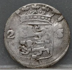 2 Stuiver 1790 West-Friesland — Zilver achterzijde