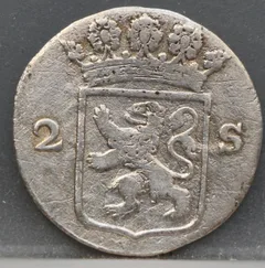 2 Stuiver 1791 — Dubbele Wapenstuiver Holland achterzijde