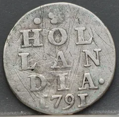 2 Stuiver 1791 Holland — Dubbele Wapenstuiver voorzijde, 2 stuiver (dubbele wapenstuiver)