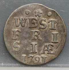 2 Stuiver 1791 West-Friesland Zilver voorzijde