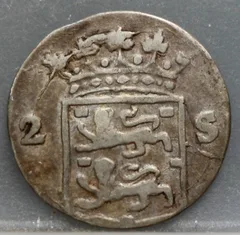 2 Stuiver 1791 West-Friesland Zilver achterzijde
