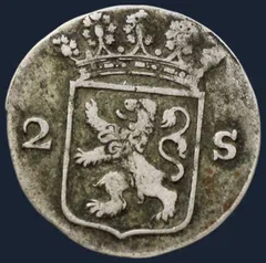 2 Stuiver 1792 — Dubbele Wapenstuiver 1790
