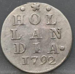 2 Stuiver 1792 — Dubbele Wapenstuiver Holland voorzijde