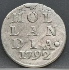2 Stuiver 1792 — Dubbele Wapenstuiver Holland voorzijde