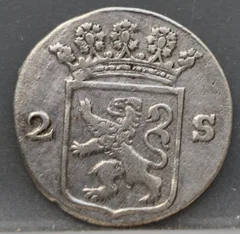 2 Stuiver 1792 — Dubbele Wapenstuiver Holland achterzijde