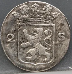 2 Stuiver 1792 — Dubbele Wapenstuiver Holland achterzijde