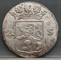 2 Stuiver 1792 — Dubbele Wapenstuiver Holland achterzijde