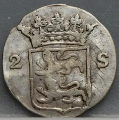 2 Stuiver 1792 West-Friesland achterzijde