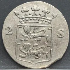 2 Stuiver 1792 West-Friesland achterzijde