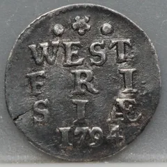2 Stuiver 1794 — Dubbele Wapenstuiver West-Friesland voorzijde