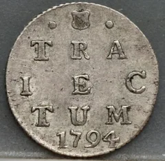 2 Stuiver 1794 Utrecht — Dubbele Wapenstuiver voorzijde