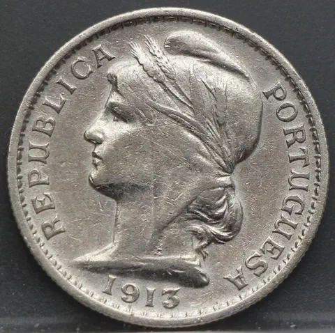 20 Centavos 1913 Portugal Zilver