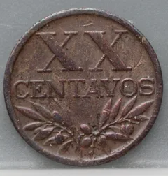 20 Centavos 1944 Portugal — Brons achterzijde