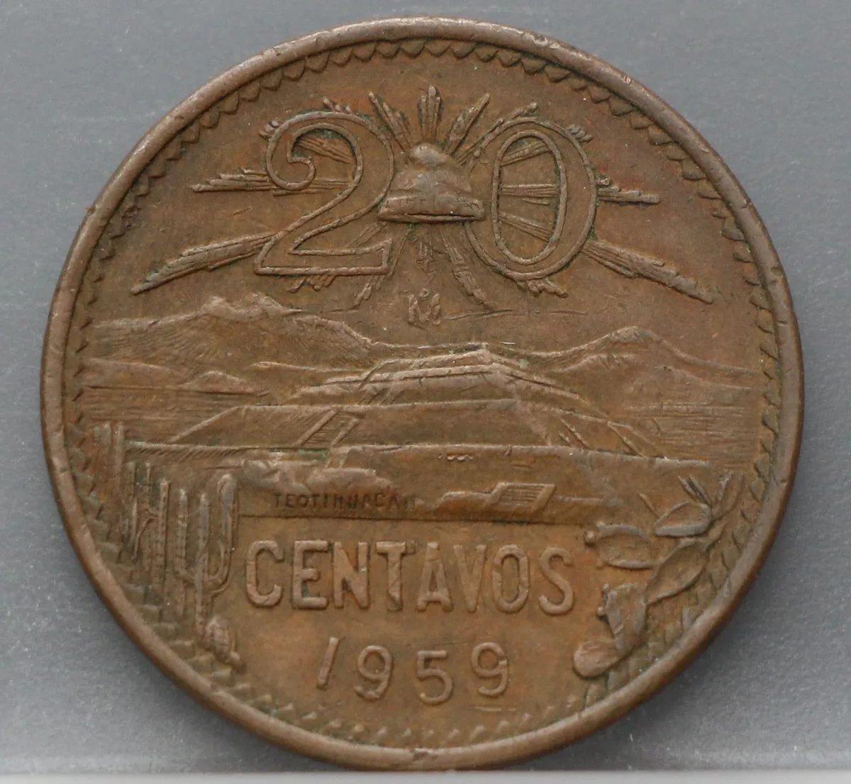 20 Centavos 1959 Mexico voorzijde