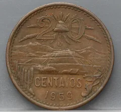 20 Centavos 1959 Mexico voorzijde