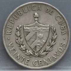 20 Centavos 1968 Cuba — Cupronikkel achterzijde