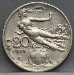 20 Centesimi 1913 Italië — Nikkel voorzijde