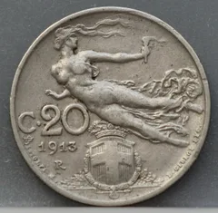 20 Centesimi 1913 Italië — Nikkel voorzijde