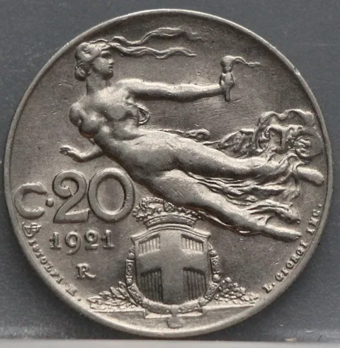 20 Centesimi 1921 Italië Nikkel