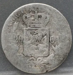 20 Centimes 1852 België achterzijde