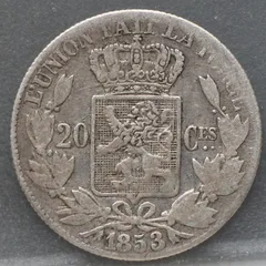 20 Centimes 1853 België achterzijde