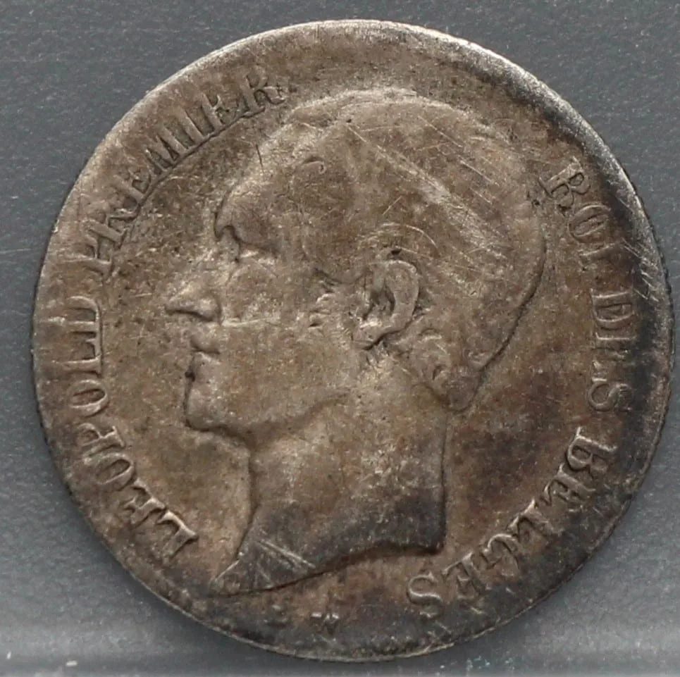 20 Centimes 1853 België Zilver voorzijde