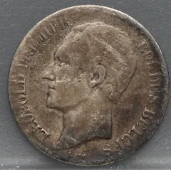 20 Centimes 1853 België Zilver voorzijde