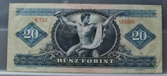 20 Forint 1969 — Bankbiljet Hongarije achterzijde