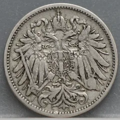 20 Heller 1893 Oostenrijk — Nikkel achterzijde