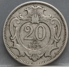 20 Heller 1895 Oostenrijk Nikkel voorzijde