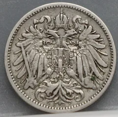 20 Heller 1895 Oostenrijk Nikkel achterzijde