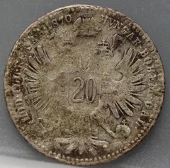 20 Kreuzer 1870 Oostenrijk Zilver achterzijde