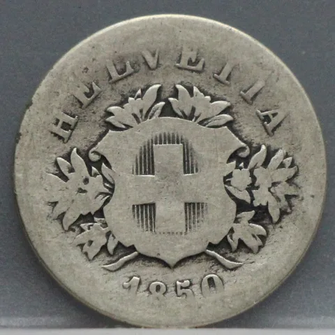 20 Rappen 1850 Zwitserland — Billon