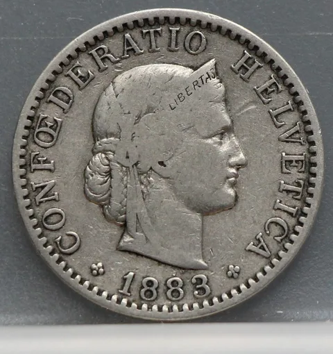 20 Rappen 1883 Zwitserland Cupronikkel